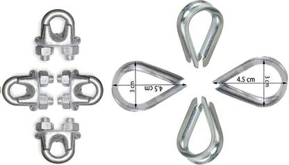 HACKERX Machine Wire Lock with Gym Machine Wire Cable Rope (Eye Lock) Size: 4.5/3 cm, Multi-training Bar