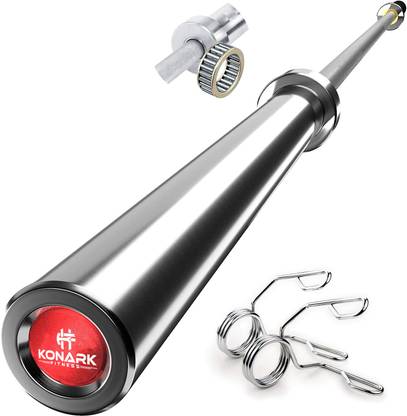 Konark 5 Feet Olympic Barbell Rod Bench Deadlift Training 28mm Dia and 50mm Outer Dia Weight Lifting Bar