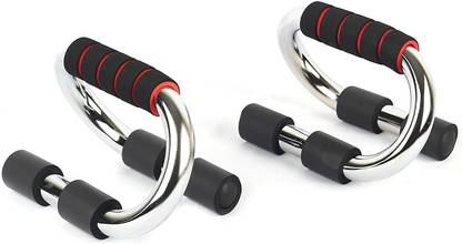 LACOPINE Strong Chrome Steel Pushup Stand Comfortable Non Slip Foam Grip Gym Fitness Bars Push-up Bar
