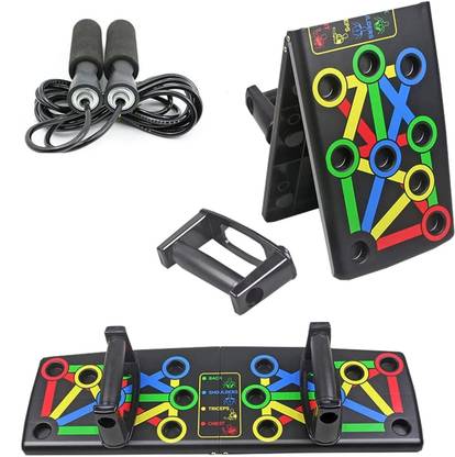 TRIMMO Push-up Board, 9 in 1 Body Building Push Up And Skipping Rope - Jump Rope Push-up Bar