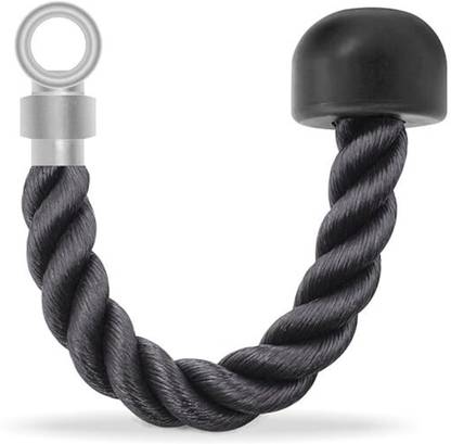FS SPORTS Tricep Rope Single Grip Pull Down Bicep Cable Attachment Exercises Black Nylon Triceps Bar