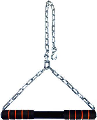 Dinetic Anti Slip Cut Grip Hanging Pull Up Bar 5FT Chain Multi-training Bar