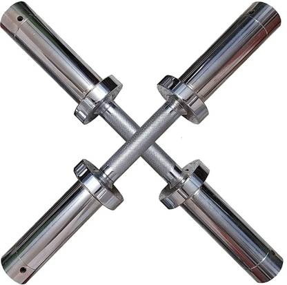Startime Olympic Dumbbell Rod 50mm Weight Adjustable 2 Pcs, 4 Spring Locks Multi-training Bar