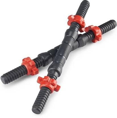 KNK Solid Dumbbell Rods With 4 Solid Plastic Locks For Men And Women Weight Lifting Bar