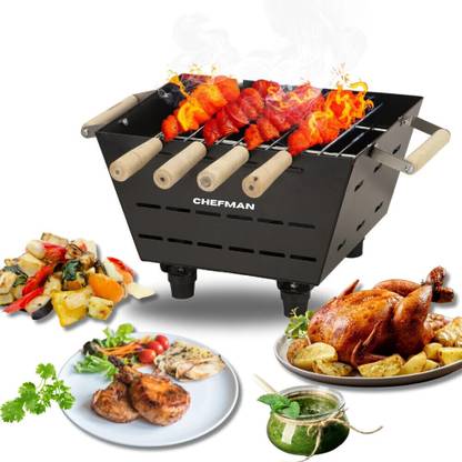 Chefman Coal BBQ for Picnics and Outdoor Gatherings, Ideal for Healthy Grilling Food Charcoal Grill