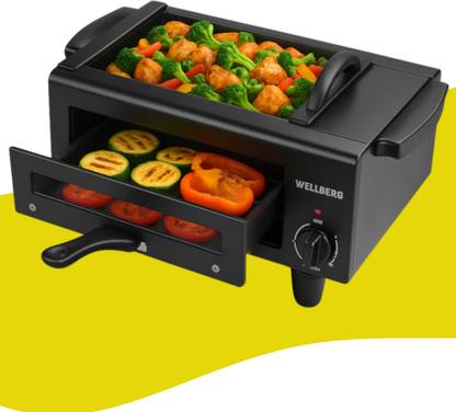 Wellberg 2in1 Tandoor & Grill 2200W Multi-Purpose Cooker for Roti, Naan, Grill & Roasting Roti and Khakra Maker