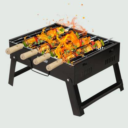 Chefman Mini Portable Charcoal Barbeque Grill with Foldable Legs, Removable Grill Electric Tandoor
