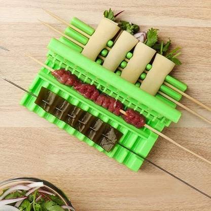 Jolfay Barbecue Stringer Skewers Kebab Maker Box Machine Beef Meat Vegetable String Charcoal Grill