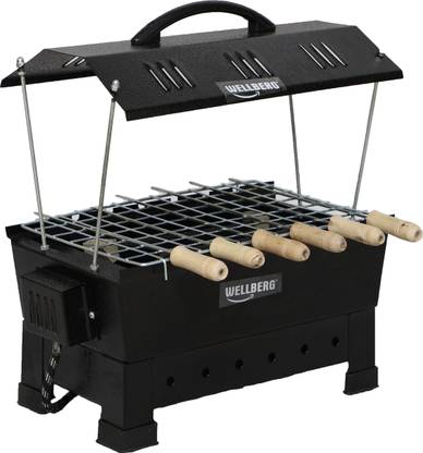 WELLBERG 2-in-1 1200W BBQ for Perfect Home Cooking, A Versatile Meal Maker Charcoal & Electric Grill