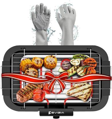 EVIZIA Electric Barbecue Grill Smokeless Portable Adjustable Temperature Control 2000 Watt with hammer Electric Grill