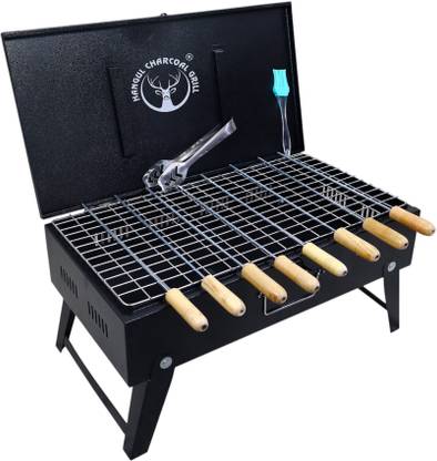 HANGUL BriefcaseFoldingBarbequeGrill,8Skewer,1Grill,1Tong,1brush8skewer's Charcoal Grill Charcoal Grill