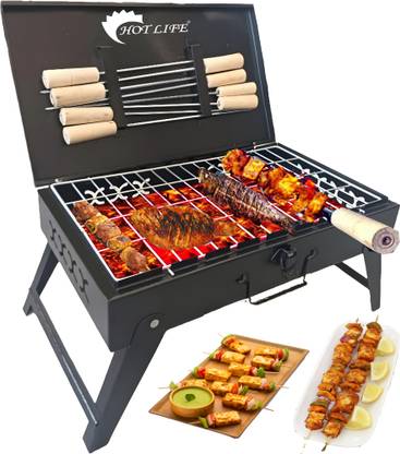 HOT LIFE BarbecueSkewersSticksforOven,MicrowaveandPan,BBQSkewer,KababSticks Charcoal Grill