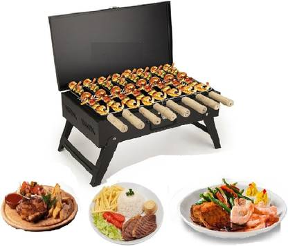 Glowberg Portable Griller with Foldable Legs and Compact Briefcase Style for Picnics Charcoal Grill