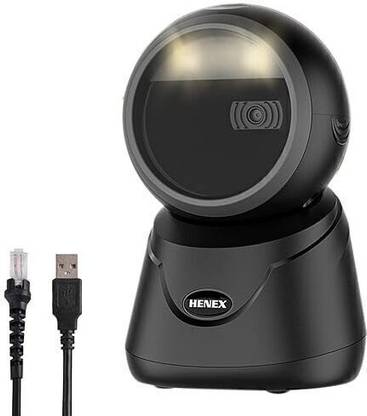 HENEX Automatic 1D 2D QR Code Scanner Barcode Reader Bar Scanner Desktop Hands-Free 2D Barcode Scanner 2D Camera Barcode Scanner