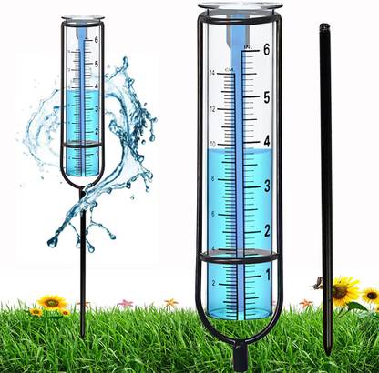 Zeitel Rain Gauge 6 Capacity Upgrade Glass Rain Gauge Garden Rain Water Meter Measuring Barometer