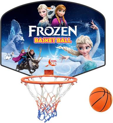 Koel Frozen Printed Kids Hangable Indoor Outdoor Basket Board Kit Net Basketball Ring