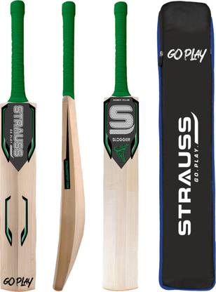 Strauss Slogger | Suitable Only for Tennis Ball | Size: Short Handle | Kashmir Willow Cricket Bat For 15+ Yrs