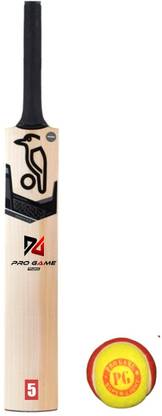 Pro Game Kookaburra Cricket Bat Combo With 1 Tennis Ball ( SIZE-05 )(For Kids 8 to 12 Yr) Poplar Willow Cricket  Bat For 10 - 12 Yrs