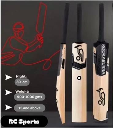 rc sports Kookaburra Full Size Cricket bat Poplar Willow Cricket  Bat For 15+ Yrs