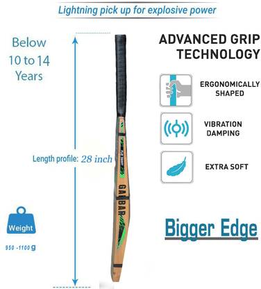 CRICKETT CONNECT aenox HIGHLY COMFORT JUNIOR BAT WITH 3 GUTTING Kashmir Willow Cricket  Bat For 6 - 7 Yrs