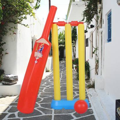 RD ENTERPRICE Kids Plastic Cricket Set with Bat, Ball, Stumps & Bails PVC/Plastic Cricket Bat For 6 - 7 Yrs