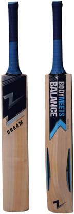 z-bat Dream Cricket Bat Designed for Season Ball & Round Handle - Grade 1, SH Kashmir Willow Cricket  Bat For 15+ Yrs