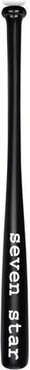 Seven Star Sports Classic Heavy Duty Natural Wood Baseball Bat Self Defense {black edition} Willow Baseball  Bat For 15+ Yrs