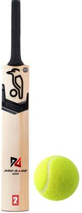Pro Game Kookaburra Cricket Bat Combo With 1 Tennis Ball ( SIZE-02 )(For Kids 4 to 6 Yr) Poplar Willow Cricket  Bat For 6 - 7 Yrs