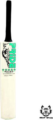 WOLF PRIDE Retro Classic B/Green (NA) Hard Tennis Ball Poplar Willow Cricket  Bat For 15+ Yrs