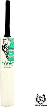 WOLF PRIDE Retro Classic B/Green (NA) Hard Tennis Ball Poplar Willow Cricket  Bat For 15+ Yrs