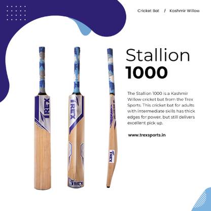 Trex Sports PRO PLAYER'S Stallion 1000 Kashmir Willow Cricket  Bat For 15+ Yrs