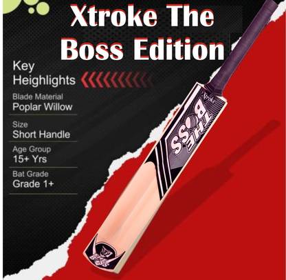 XTROKE Boss-01 Poplar Willow Cricket  Bat For 15+ Yrs