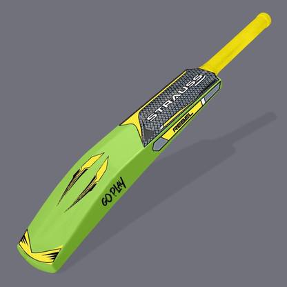 Strauss Rebel , Size SH / Full Size (34 X 4.5 inch) For All Age Groups (Green) PVC/Plastic Cricket Bat For 15+ Yrs