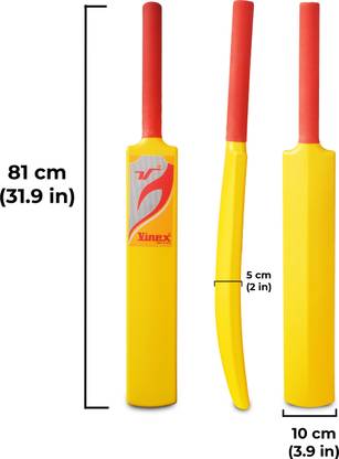 VINEX Plastic Cricket Bat & Ball Set, Size 6, Age 10+ Year Old Kids, Hight -31.9 inch PVC/Plastic Cricket  Bat For 8 Yrs