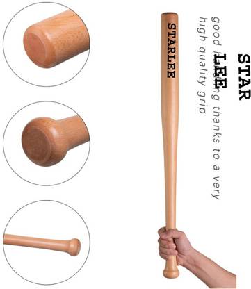 Seven Star Sports STARLEE-1.9 Heavy Duty Natural Wood Baseball Bat classic baseball {n@tural} Willow Baseball  Bat For 15+ Yrs