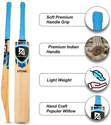 Pro Game Stone Poplar Willow Cricket Bat Performance Lightweight,Free 1Ball & 1 Headband. Poplar Willow Cricket Bat For 15+ Yrs