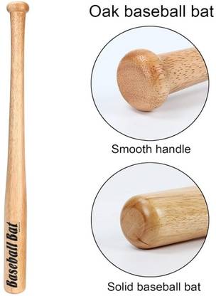 Seven Star Sports 7 star@ Heavy Duty Natural Wood Baseball Bat unisex baseball {natural brown..} Willow Baseball  Bat For 15+ Yrs