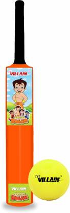 The Villain Chhota Bheem Edition PVC Cricket Bat & Ball | Size-3 -Age Group 5-6 |Multicolor PVC/Plastic Cricket Bat For 4 - 5 Yrs