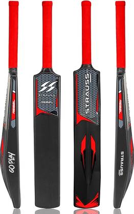 Strauss Rebel , Size SH / Full Size (34 X 4.5 inch) For All Age Groups (Black) PVC/Plastic Cricket  Bat For 15+ Yrs