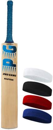Pro Game Rapator Leather Bat Combo Set With 1 Assorted Colour HeadBand (1000-1150 gm) Kashmir Willow Cricket  Bat For 15+ Yrs