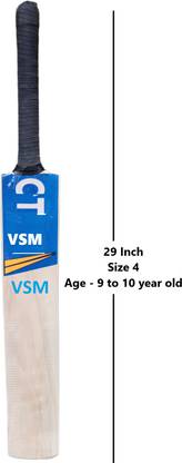 VSM CT Hitman Size 4, Age 9 to 10 year old Double Blade Scoop Poplar Willow Cricket  Bat For 9 - 11 Yrs