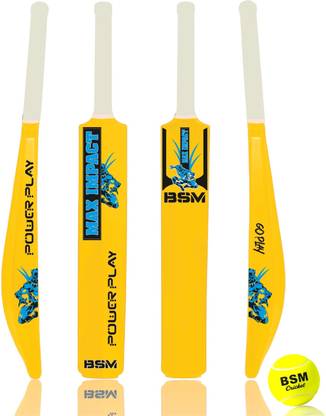 BSM MAXIMPACT WITH TENNIS BALL size 8 full size PVC/Plastic Cricket  Bat For 15+ Yrs