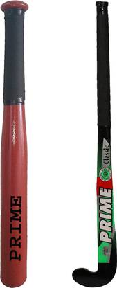 Lara Solid Wooden Basebat with Hockey Stick for Self Defence and Practice Men (L-36") Willow Baseball  Bat For 15+ Yrs
