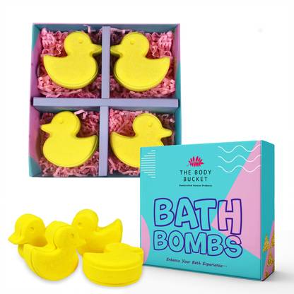 The Body Bucket Organic Handcrafted Yellow Duck Bath Bomb for Calming & Relaxing Body