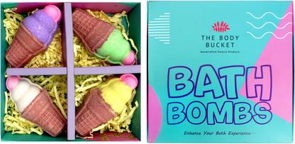 The Body Bucket Vanilla Ice Cream Cone Bath Bombs