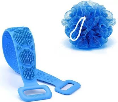 AKSTARS silicon Body Back Scrubber & Loofah Combo for Smooth Skin & Deep Cleanse