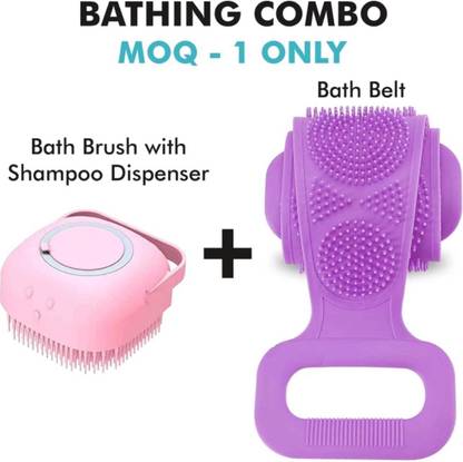 gmet Silicon Massage Bath Brush Hair Scalp & Bathing Brush For Cleaning Bodypack of 2