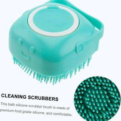AnjaniputrA Silicone Body Massage Bath Brush with Soap Dispenser |Silicon Body Back Scrubber