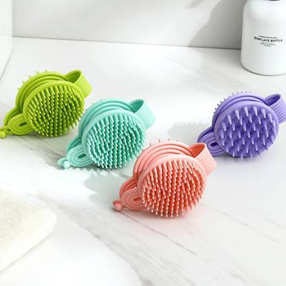 kroywen 2 in 1 Bath and Shampoo Brush, Soft Silicone Loofah Double-Sided Body Brush