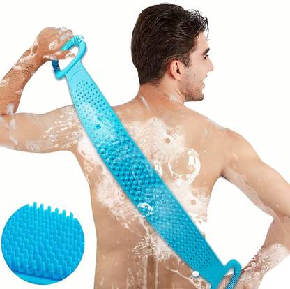 LICHEE Double Side Silicone Body Back Scrubber Bathing Brush Skin Deep Cleaning Massage